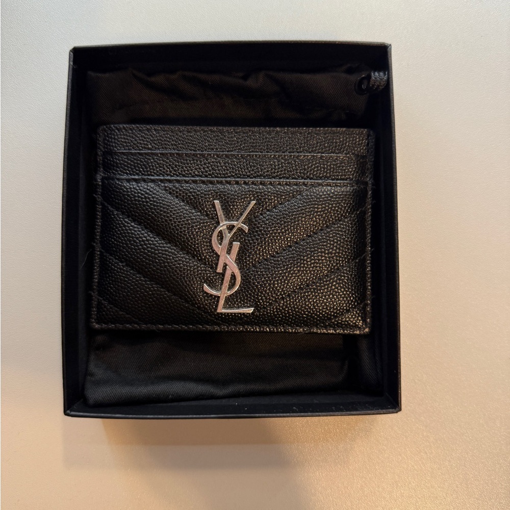 Yves Saint Laurent Black Key Card Holder Sleek Design